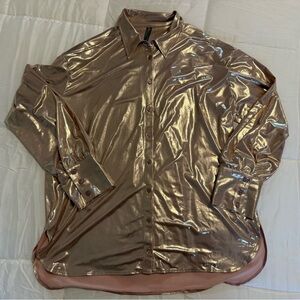 Anthropology Gilligan Liquid Shine Top Pink (010)